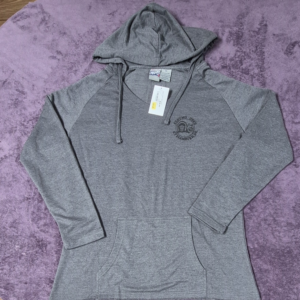 Eskimo Joe’s Gray Women's XL Long Sleeve French Terry V-Neck Hooded Pullover